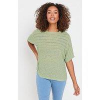 M&Co Slash Neck Short Sleeve Jumper - Green
