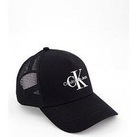 Calvin Klein Jeans Monologo Trucker Cap - Black