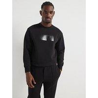 Armani Exchange Vinyl Logo Print Crew Sweatshirt - Black