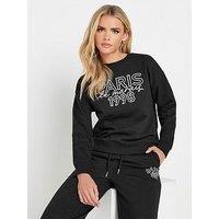 Pixiegirl Petite Paris Sweatshirt - Black