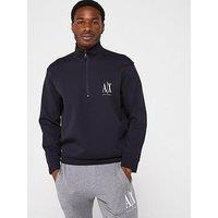 Armani Exchange Icon Project 1/4 Zip Sweat Top - Navy