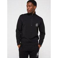 Armani Exchange Icon Project 1/4 Zip Sweat Top - Black