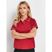 Pixiegirl Petite Tipping Polo Shirt - Red
