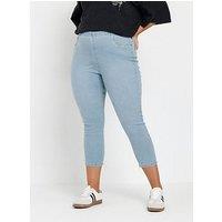 Yours Curve Crop Jenny Jegging - Blue