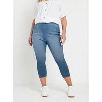 Yours Curve Crop Jenny Jegging - Blue