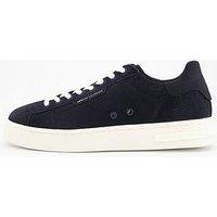 Armani Exchange Suede Cupsole Trainers - Navy