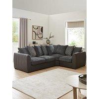 Very Home Cabo Fabric And Faux Leather Right Hand Double Arm Corner Group Sofa - Charcoal - Fsc Certified