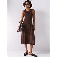 Joseph Satin Knit Mix Rib Dress