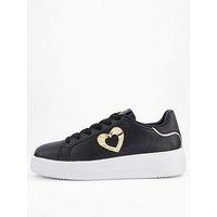 Love Moschino Heart Logo Trainer - Black/Platinum
