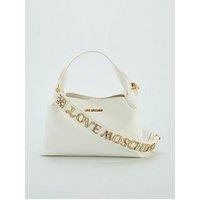 Love Moschino Sparkle Logo Strap Small Tote - White