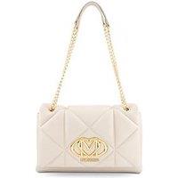 Love Moschino Puffy Quilted Heart Logo Shoulder Bag - Ivory