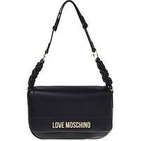 Love Moschino Braided Strap Flap Shoulder Bag - Black