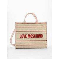 Love Moschino Woven Logo Tote Bag - Natural