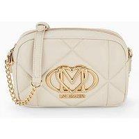 Love Moschino Quilted Big Logo Small Bag - Ivory