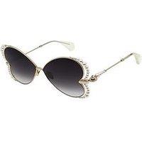 Vivienne Westwood Heart Shaped Butterfly Frame With Pearls Sunglass - Gold