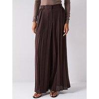 Joseph Plisse Pant - Dark Brown