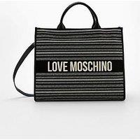 Love Moschino Woven Logo Tote Bag - Black