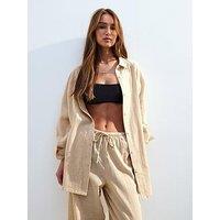 New Look Cream Cover Up Shirt