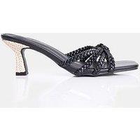 Public Desire Neita Woven Kitten Heel - Black
