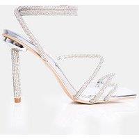 Public Desire Clueless Embellished Heel - Silver