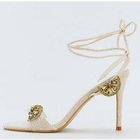 Public Desire Fruity Lemon Embellished Heel - Natural