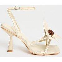 Public Desire Hydrangea Contrast Heel Detail - Cream