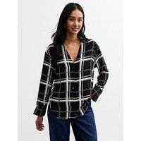 New Look Chain Check Print Shirt - Black