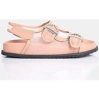 Public Desire Fuda Mesh Flat Sandal - Nude