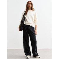 New Look Black Side Stripe Wide Leg Joggers