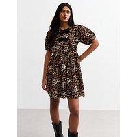 New Look Leopard Print Bow Detail Mini - Brown