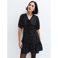 New Look Polka Dot Mini Dress - Black