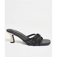Public Desire Lumiere Woven Kitten Heels - Black