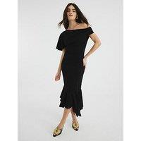 River Island Drape Asymmetric Dress - Black