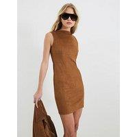 River Island Suede Mini Dress - Brown