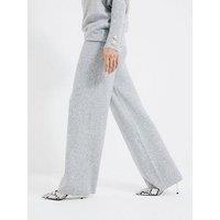 River Island Knit Wide Leg Trouser - Grey