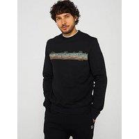 Ps Paul Smith Regular Fit Stripe Sweatshirt - Black