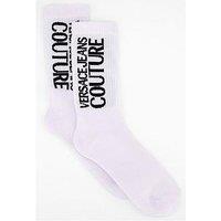 Versace Jeans Couture Logo Crew Socks - White/Black