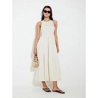 River Island Puff Ball Racer Midi Dress - Beige