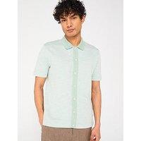Ps Paul Smith Short Sleeve Knitted Button Front Polo Shirt - Green