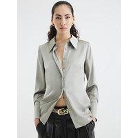 River Island Satin Shirt - Khaki