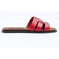 River Island Weave Mule Flat Sandal - Red