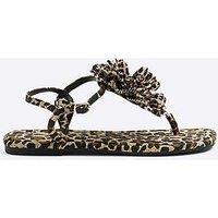 River Island Flower Detail Sandal - Brown