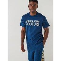 Versace Jeans Couture Institutional Rubberised Logo T-Shirt - Dark Blue