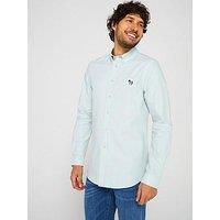 Ps Paul Smith Long Sleeve Tailored Fit Zebra Badge Logo Shirt - Green