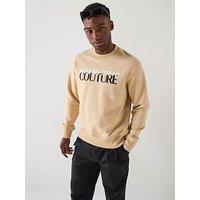 Versace Jeans Couture Institutional Logo Sweat Shirt - Beige