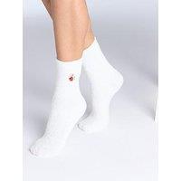 Boux Avenue Floral Emb Cosy Ankle Sock -Ivory Mix