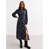 New Look Printed Carol Midi Dress - Blue