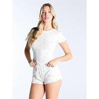 Boux Avenue Pointelle Ditsy Floral Ss Set - Ivory Mix