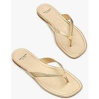 Kate Spade New York Flower Flip Flop Sandals - Gold