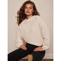 Mint Velvet Ivory Cotton Ribbed Jumper - Cream